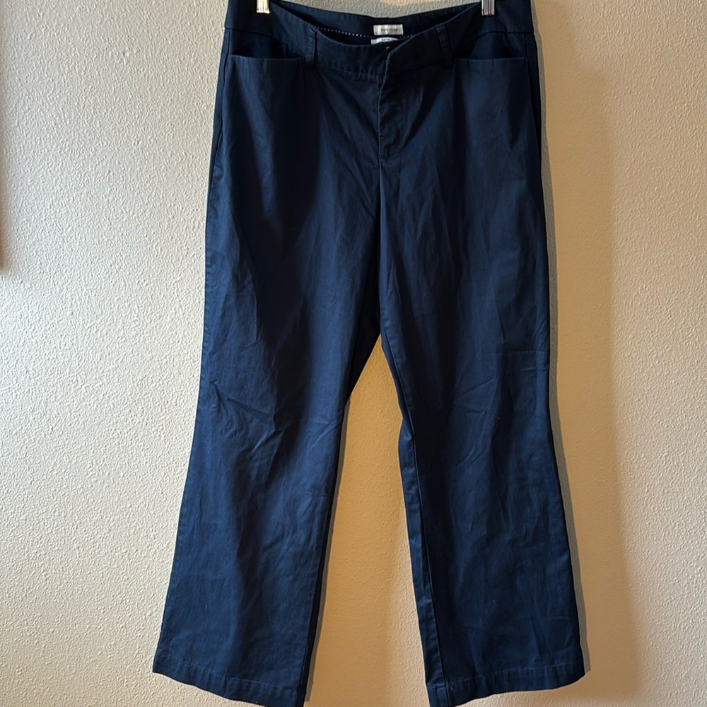 Dockers Mid Rise Curvy Pants 16 x 31" Inseam Navy Blue Stretch